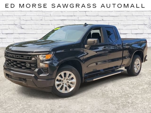 2023 Chevrolet Silverado 1500 Custom in Dark Ash Metallic — front three-quarter view