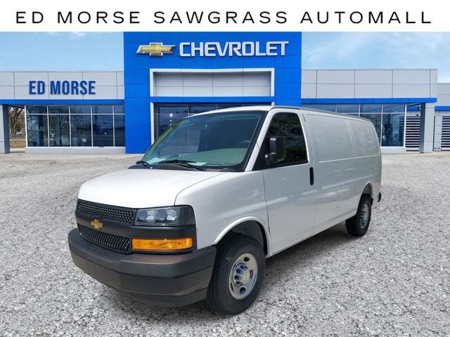 2026 Chevrolet Express Cargo WT in Summit White — front three-quarter view