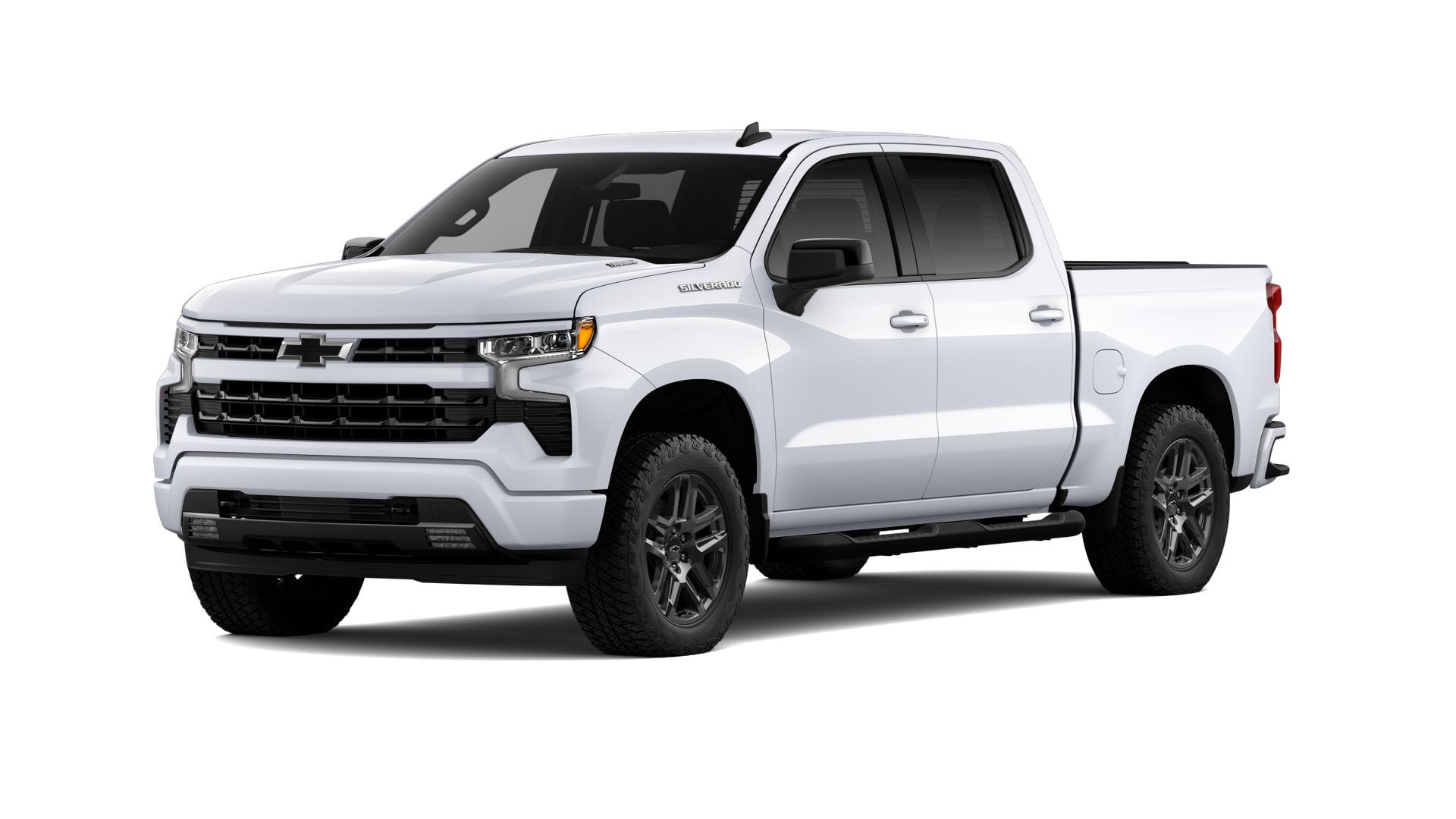 2026 Chevrolet Silverado 1500 RST in Summit White — front three-quarter view
