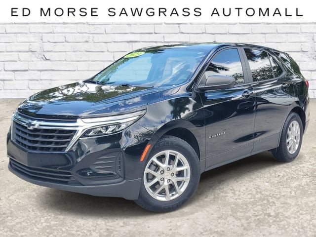 2023 Chevrolet Equinox LS in Mosaic Black Metallic — front three-quarter view