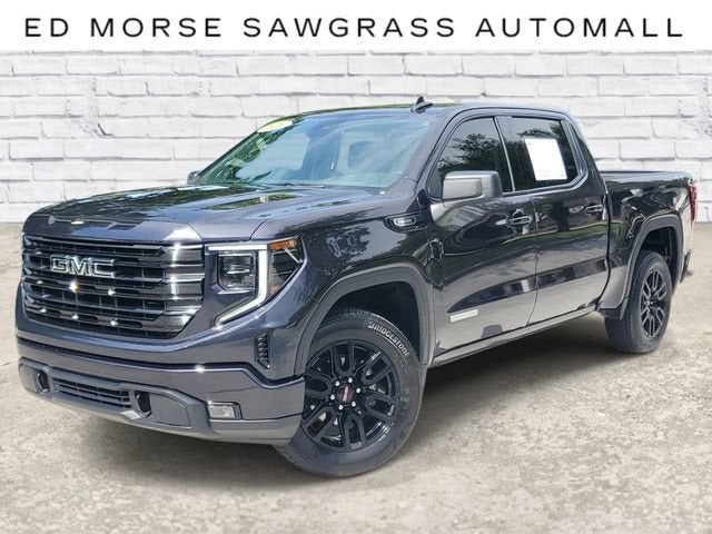 2026 GMC Sierra 1500 Elevation in Titanium Rush Metallic — front three-quarter view