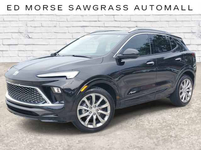 2024 Buick Encore GX Avenir in Ebony Twilight Metallic — front three-quarter view